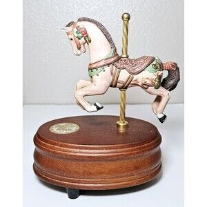 Vintage Limited Edition Giftec Four Seasons Animated Carousel Music Box #1897